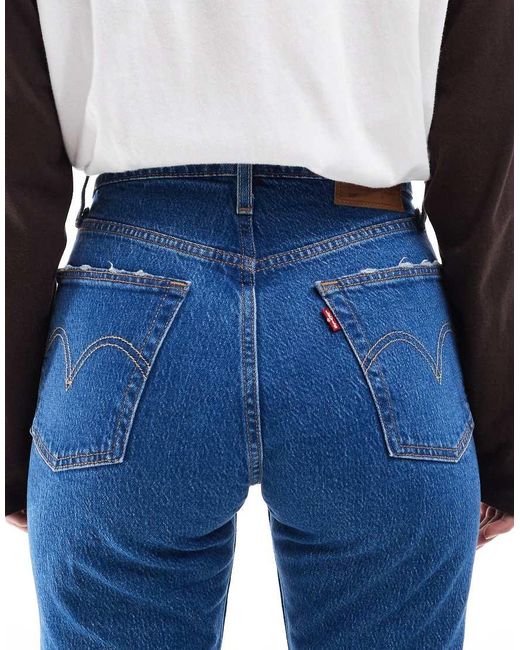 Levi's Blue 501 Straight Crop Jeans