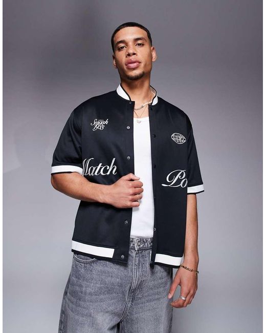 Bershka Retro Overhemd Met Kraag in het Blue voor heren