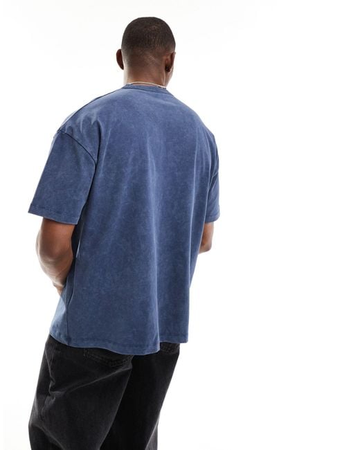 ASOS Blue Heavyweight Oversized T-shirt for men