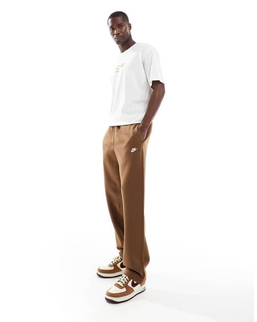 Nike Brown Club Straight Leg joggers for men