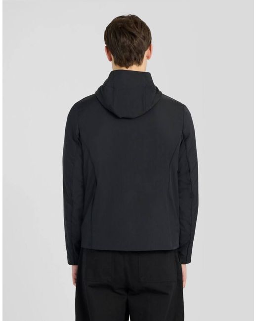 Lyle & Scott Black Mid Jackets Nylon Zip Through Hooded Jacket for men