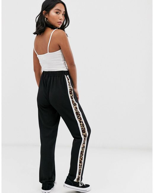 side stripe black trousers