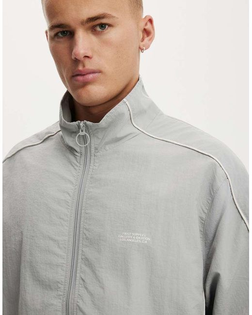 Cotton On Gray Panelled Spray Jacket for men