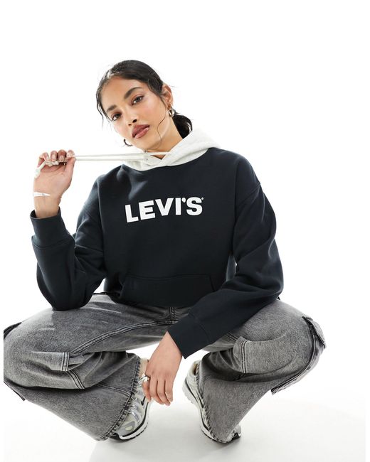 Levi's Black Ash Hoodie With Chest Logo