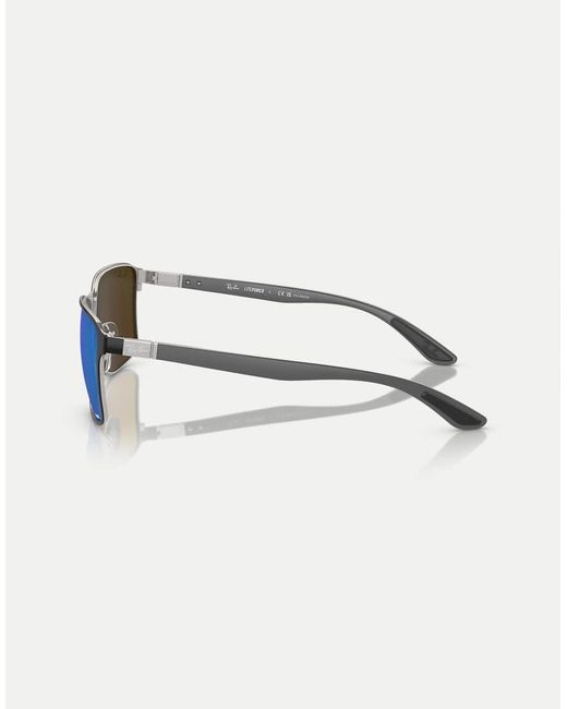 Ray-Ban Blue Rb3721Ch Chromance Square Polarised Sunglasses With Mirrored Lens