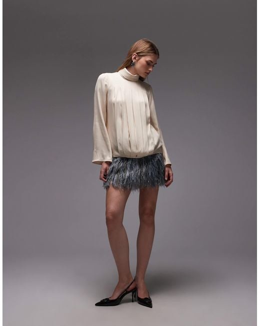 ASOS Gray 3d Fringe Pelmet Mini Skirt