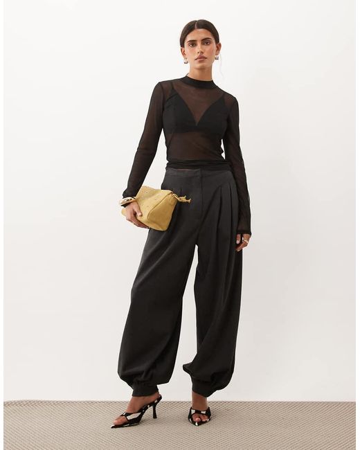 JJ Rebel Black Long Sleeved Mesh Top