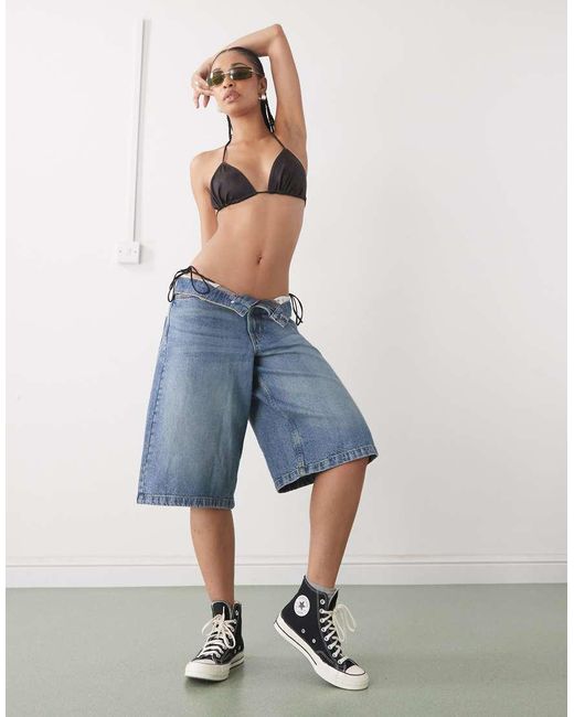 Monki Black Tie Side Bikini Bottoms