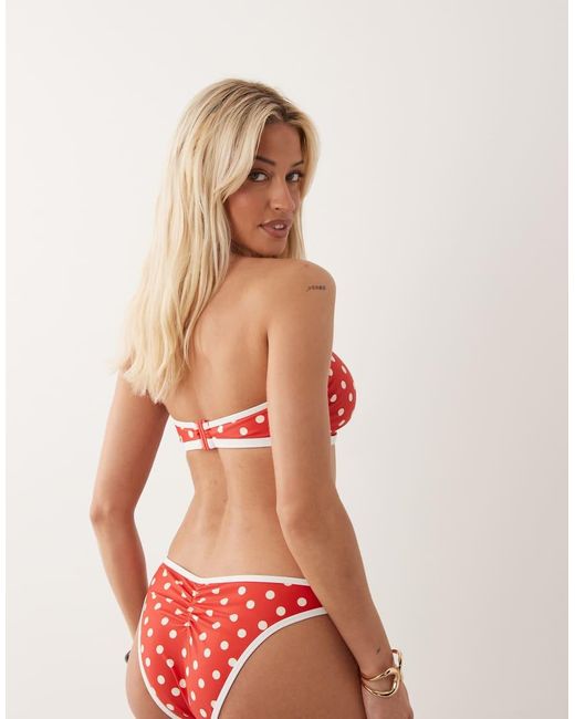 Peek & Beau Red Bandeau Bikini Top