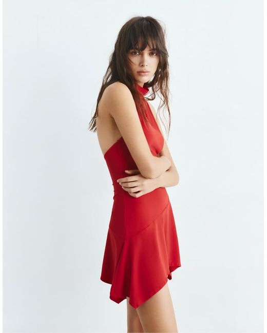 Pull&Bear Red Short Halter Dress