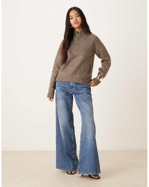 Motel Blue Lamara Quarter Zip Jumper