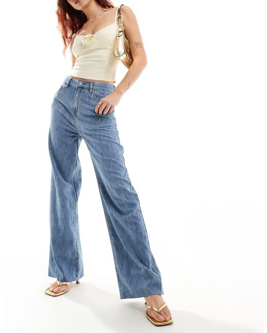 Urban Revivo Blue Wide Leg Relaxed Jeans