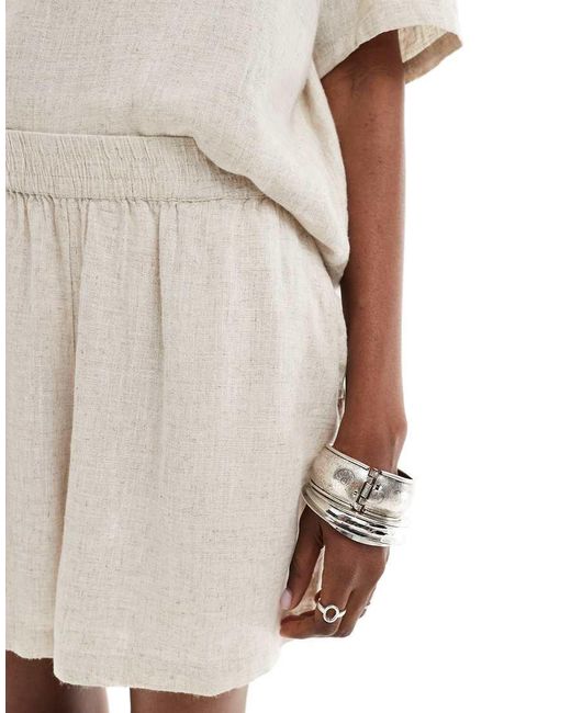 Noisy May White Linen Mix Short Co-ord