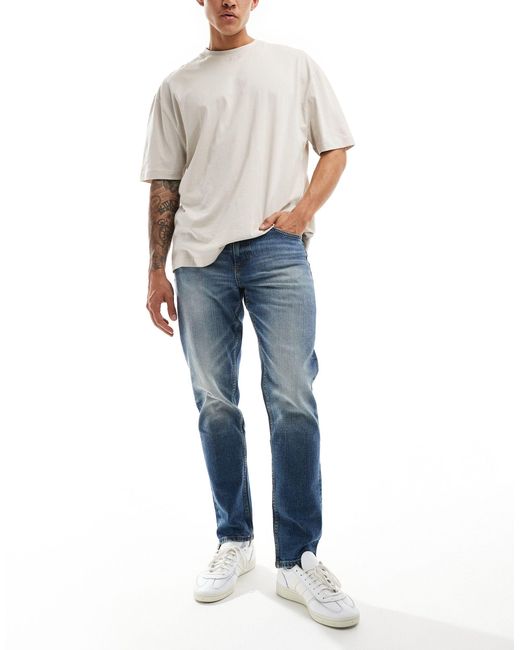 ASOS – schmal zulaufende stretch-jeans in Blue für Herren