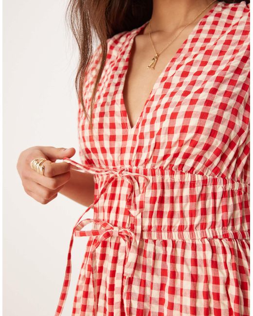 Nobody's Child Red – scottie – midikleid mit vichy-karos