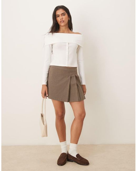 ASOS Natural Off Shoulder Button Down Top