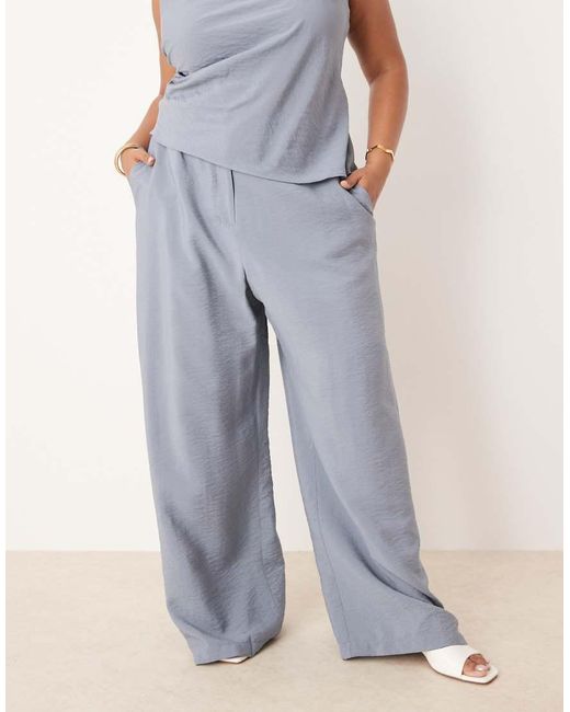 ASOS Blue Curve Tailored Relaxed Straight Leg Trousers Co-ord