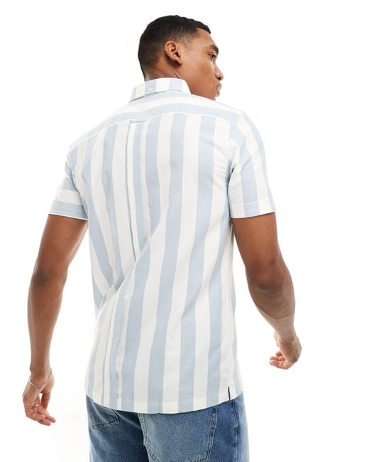 Ben Sherman White Short Sleeve Patchwork Shirt for men