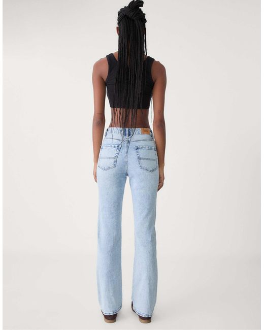 Stradivarius Blue – bequeme, gerade geschnittene jeans