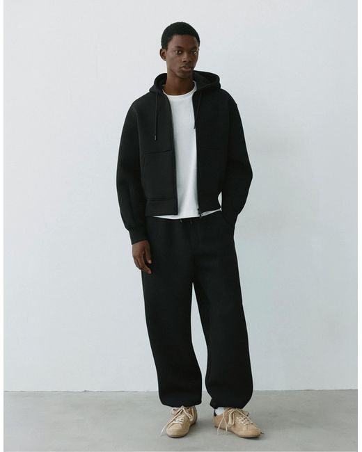 Veste zippée à capuche e Pull&Bear pour homme en coloris Black
