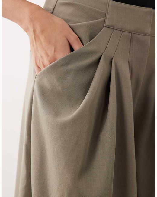 ARRANGE Brown Draped Tailored Wide Leg Trouser