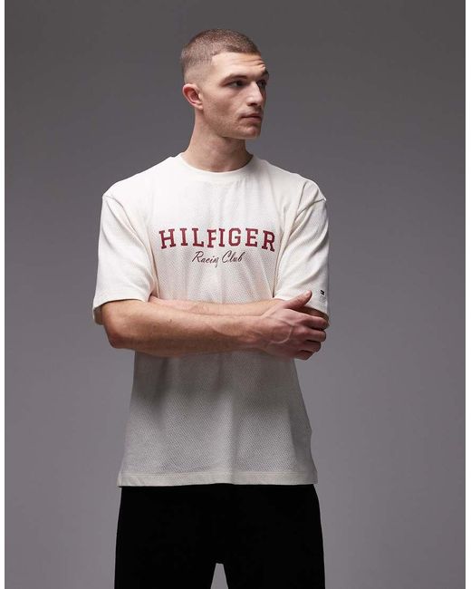 Tommy Hilfiger Gray Racing Centre Logo T-Shirt for men