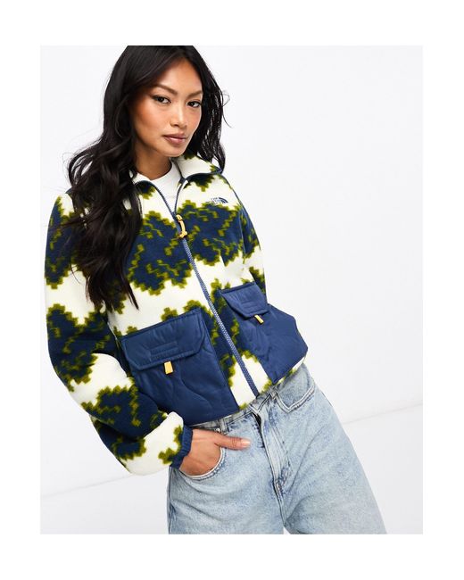 the north face quilted patchwork zip up sweater