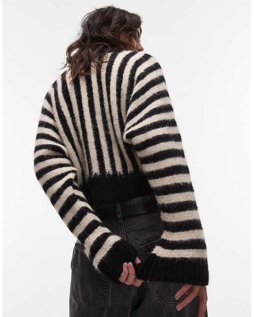 TOPSHOP Multicolor Wool Blend Jumper With Dolman Sleeve