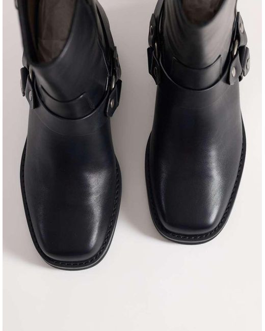 ASOS Blue Boot With Metal Hardware And Removable Buckle for men