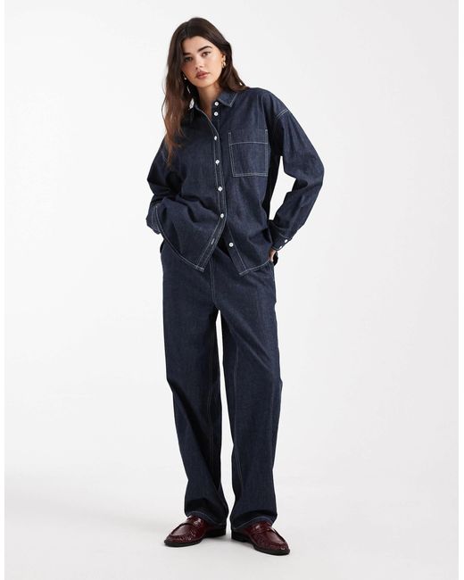 Object Blue – jeans-hemd