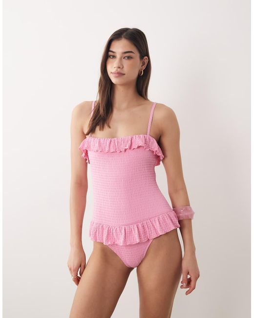 Dippin' Daisy's Pink Dippin Daisys Swimsuit With Frill Detail