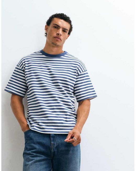 Weekday Blue Boxy Fit T-shirt for men
