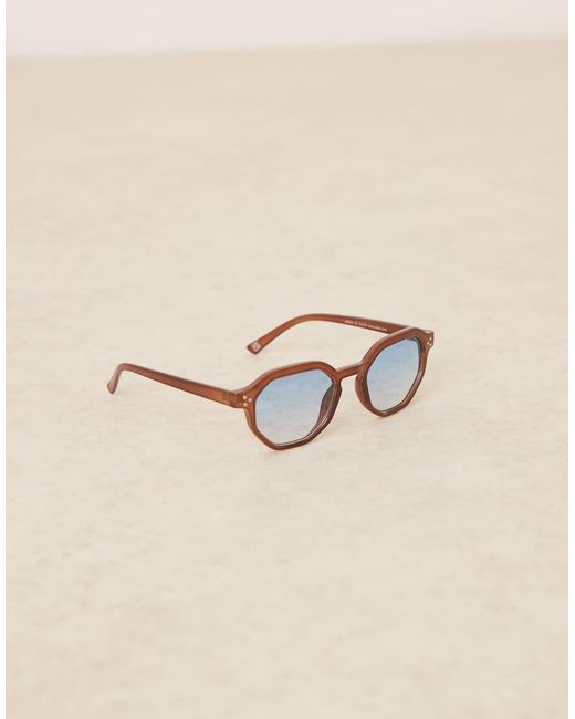 Occhiali Da Sole Rotondi Con Montatura E Lenti Blu di ASOS in Green da Uomo