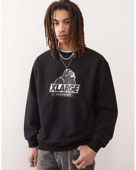 Xlarge Black Sweatshirt With Slanted Og Logo for men