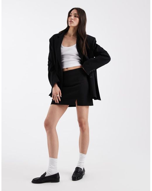 ASOS Black Tailored Skirt With Split