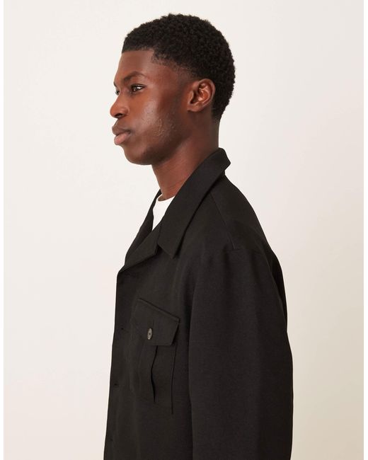 ASOS Black Smart Shacket for men