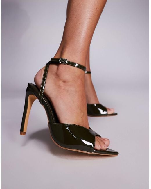 Public Desire Brown Caught On Heeled Sandals