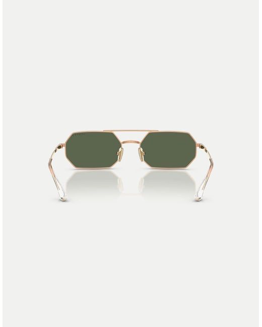 Vogue Green Irregular Polarised Sunglasses With Lens