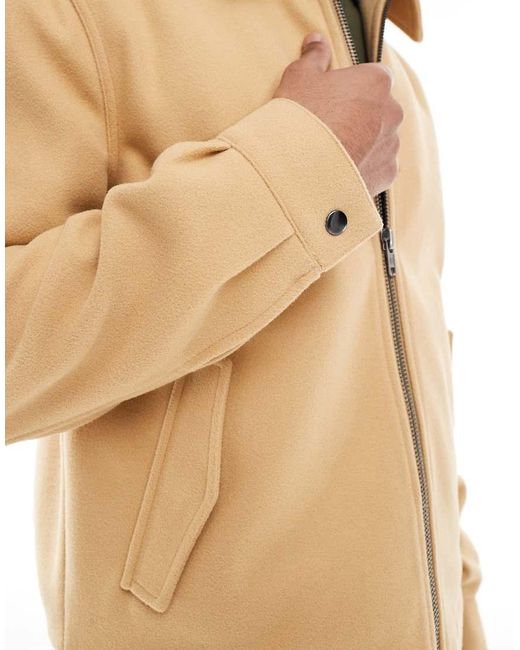 ASOS Natural Wool Look Harrington Jacket for men