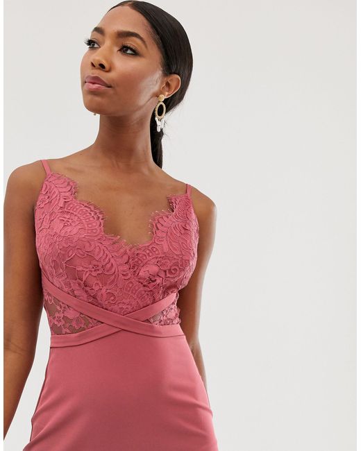 little mistress lace top maxi dress