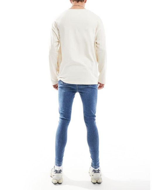 HERA Blue Spray On Ripped Jean for men