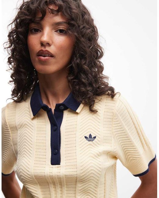 Adidas Originals Natural Cable Knit Polo