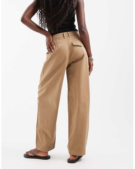 JJXX Natural High Waisted Barrel Fit Trousers