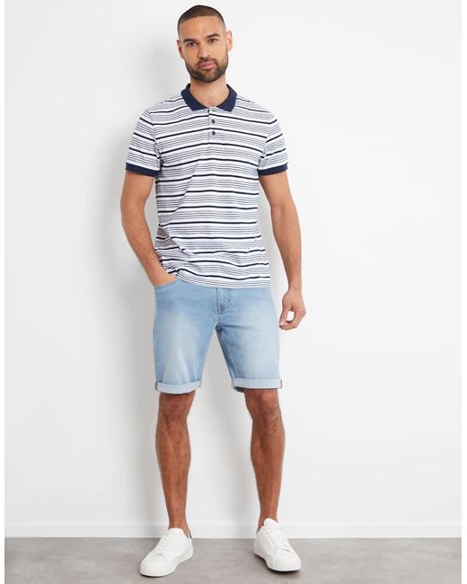 Threadbare Blue 'Edmonton' Turn Up Denim Shorts for men