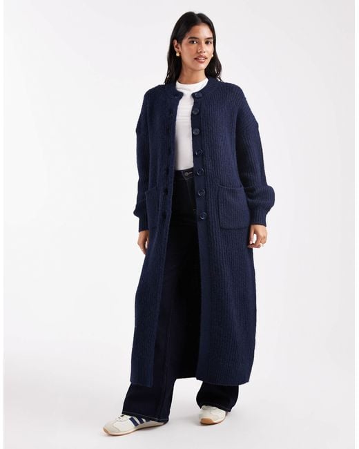 ASOS Blue – longline-strickjacke