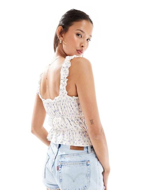 Miss Selfridge White Lace Trim Pointelle Vest