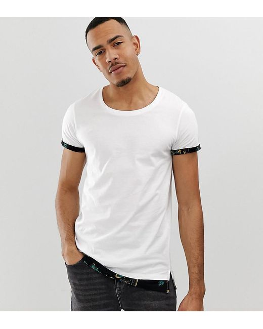 Download Lyst - ASOS Tall Relaxed Longline T-shirt With Bandana ...