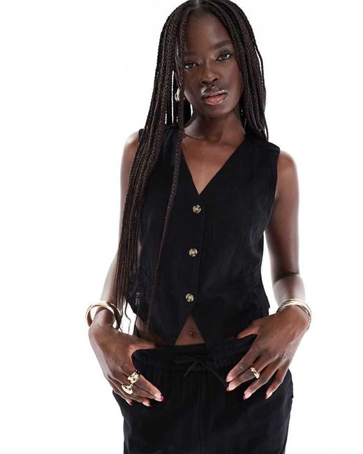 Vero Moda Black Tailored Waistcoat Co-ord