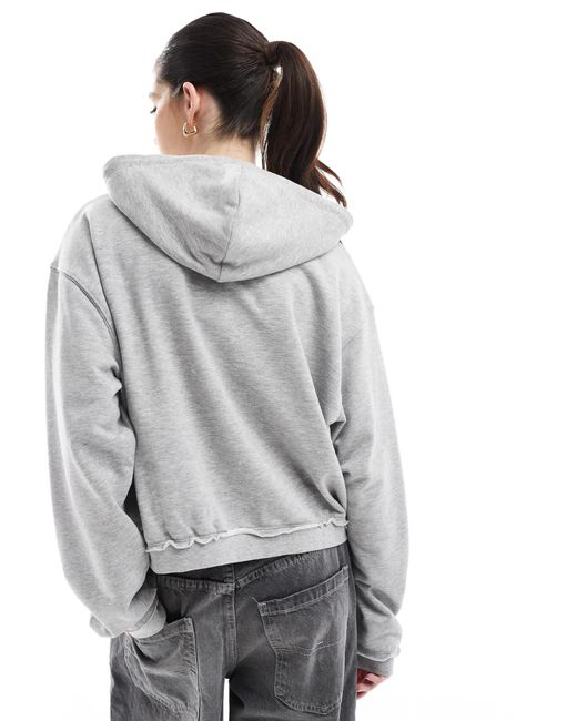 Monki Gray – frottee-kapuzenpullover