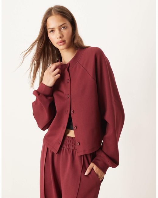 ASOS Red Interlock Cardigan